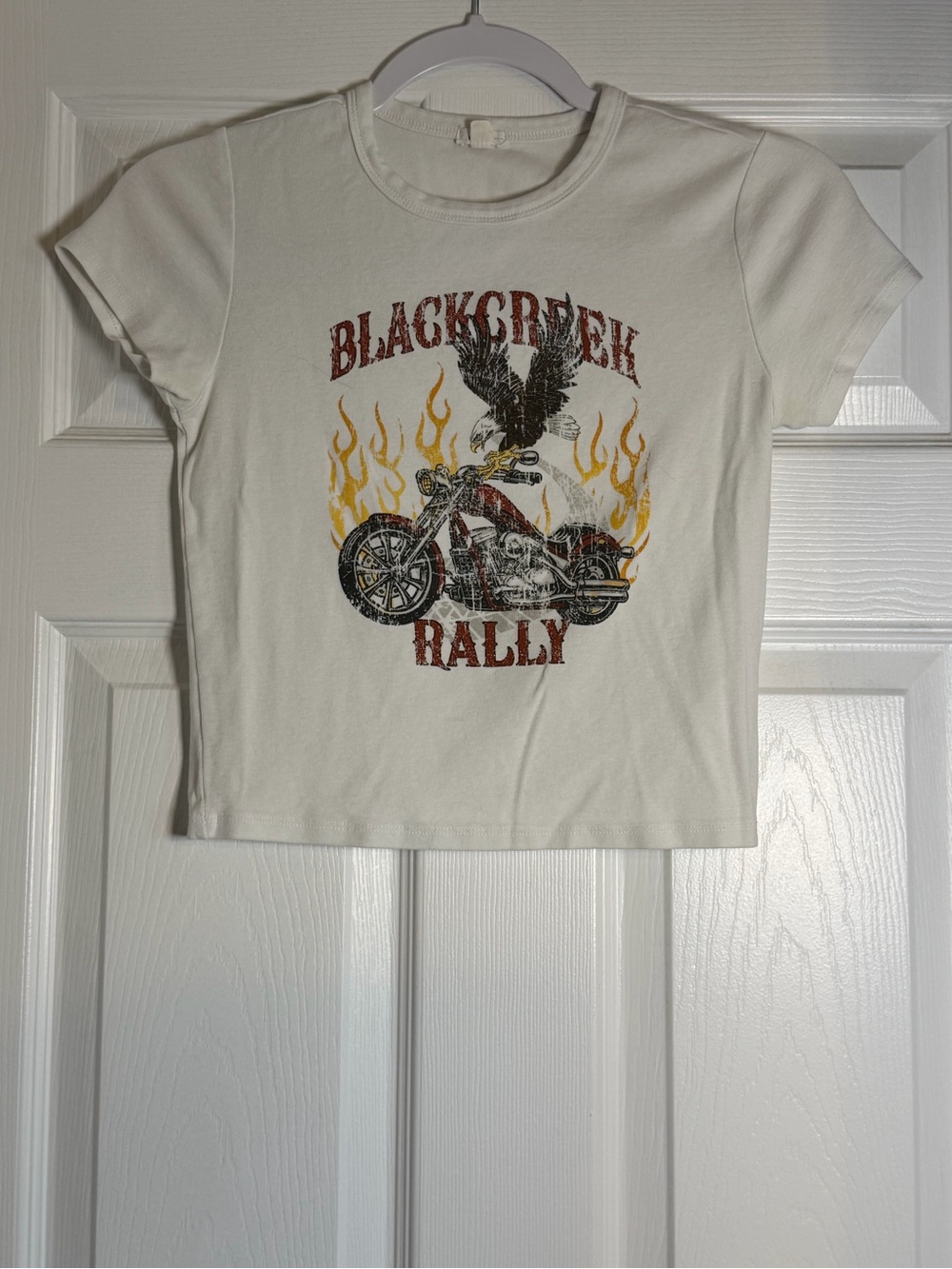 Garage Blackcreek Rally Motorcycle Graphic Baby Tee Size Small